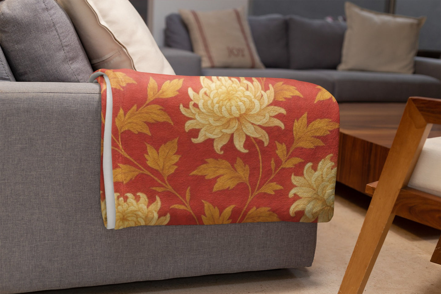 Vibrant Floral Throw Blanket, Cozy Home Decor, Couch Accessory, Gift for Her, Fall Aesthetic, Warm Soft Blanket