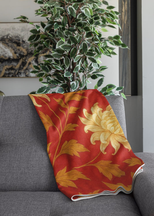 Vibrant Floral Throw Blanket, Cozy Home Decor, Couch Accessory, Gift for Her, Fall Aesthetic, Warm Soft Blanket