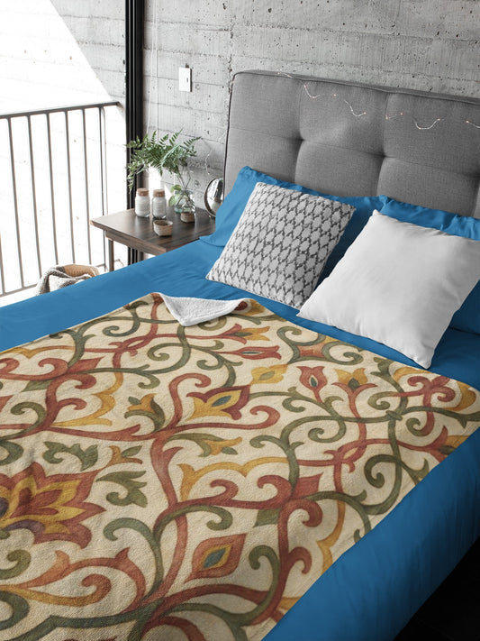 Elegant Floral Throw Blanket, Cozy Home Decor, Couch Cover, Gift for Her, Blanket for All Seasons