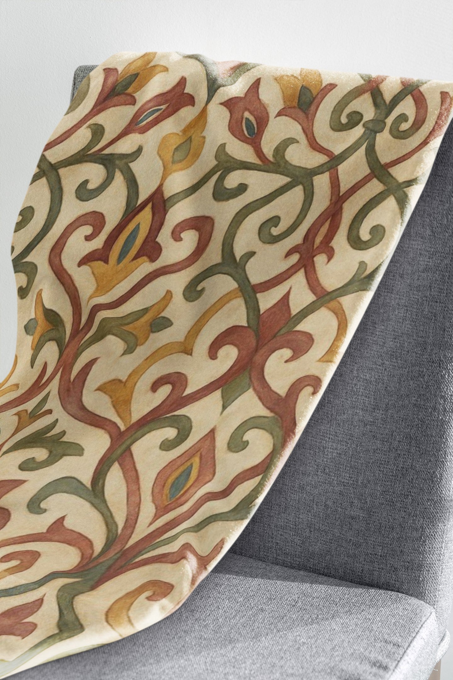 Elegant Floral Throw Blanket, Cozy Home Decor, Couch Cover, Gift for Her, Blanket for All Seasons