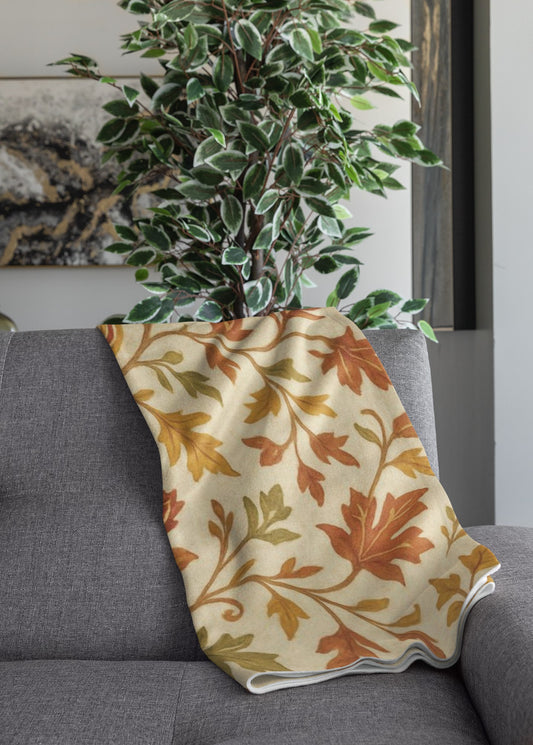 Autumn Floral Throw Blanket, Cozy Fall Décor, Perfect for Home, Thanksgiving Gift, Warm and Soft Sofa/Winter Snuggle