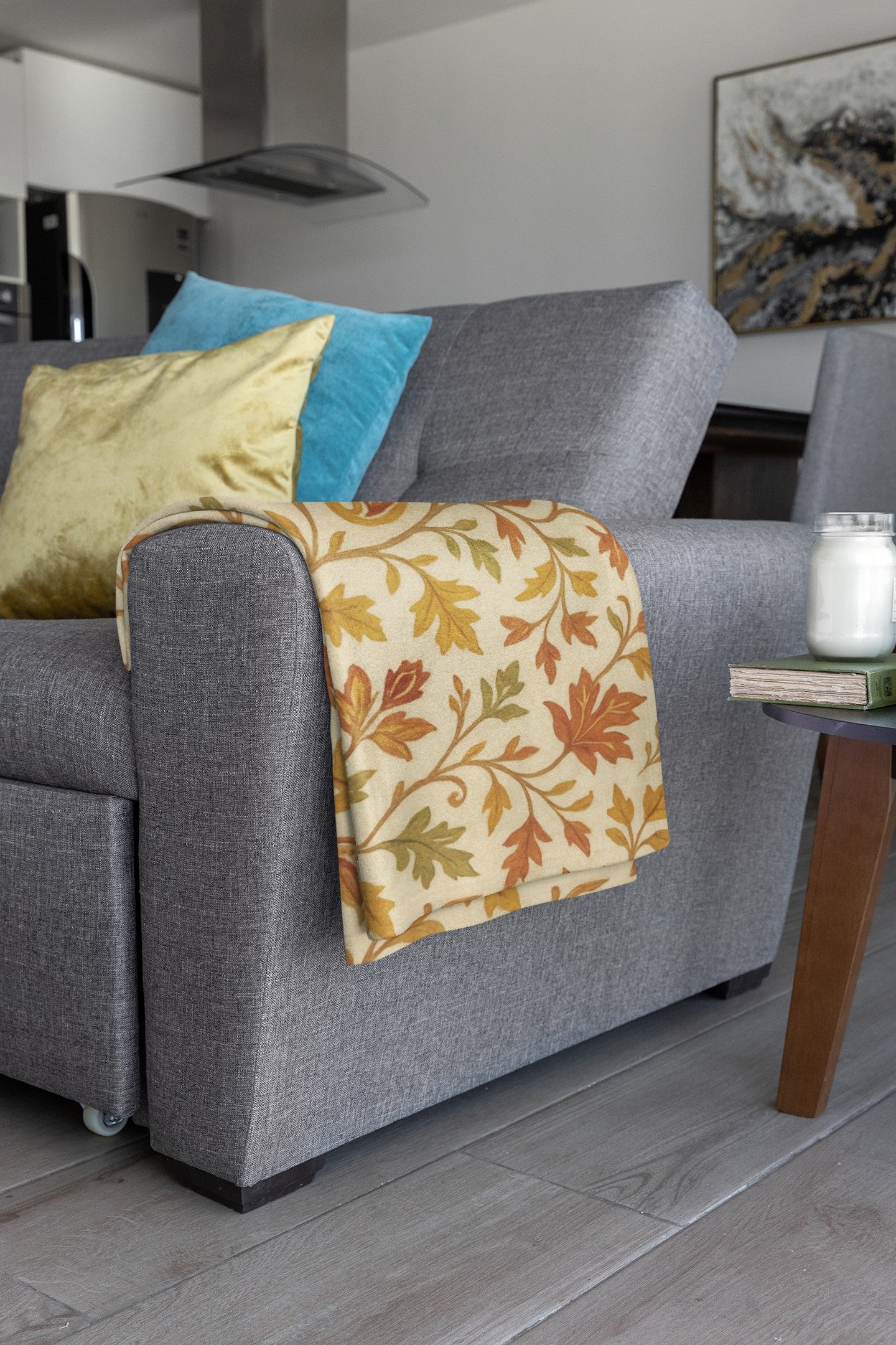 Autumn Floral Throw Blanket, Cozy Fall Décor, Perfect for Home, Thanksgiving Gift, Warm and Soft Sofa/Winter Snuggle