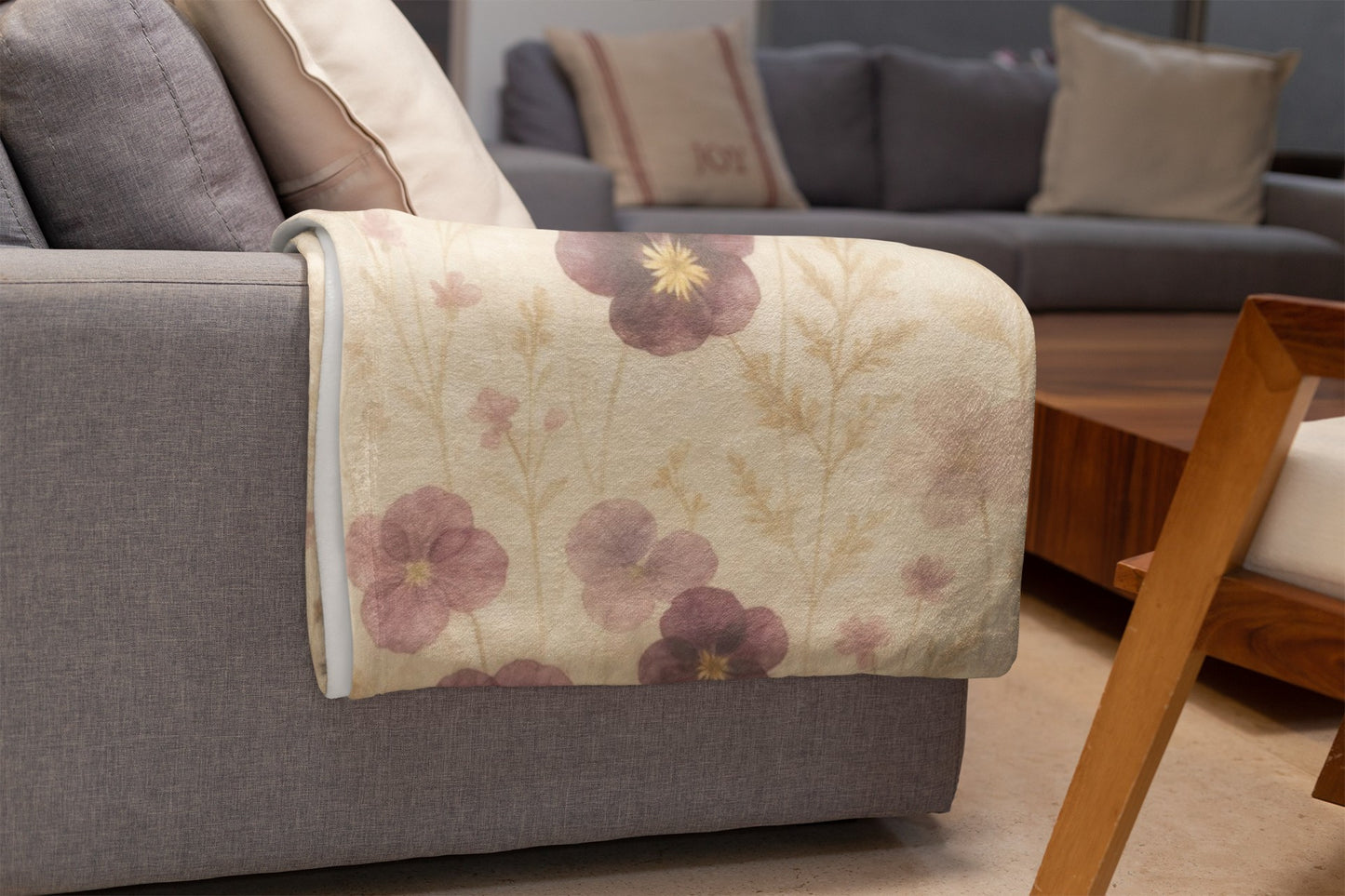 Floral Pattern Throw Blanket | Cozy Home Decor, Soft Blanket, Living Room Warmth, Gift for Her, Floral Decoration