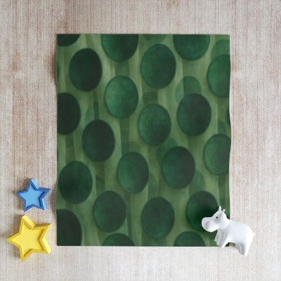 Eco-Friendly Throw Blanket, Cozy Home Decor, Gift for Housewarming, Perfect for Picnics, Unique Green Dotted Pattern
