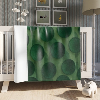 Eco-Friendly Throw Blanket, Cozy Home Decor, Gift for Housewarming, Perfect for Picnics, Unique Green Dotted Pattern