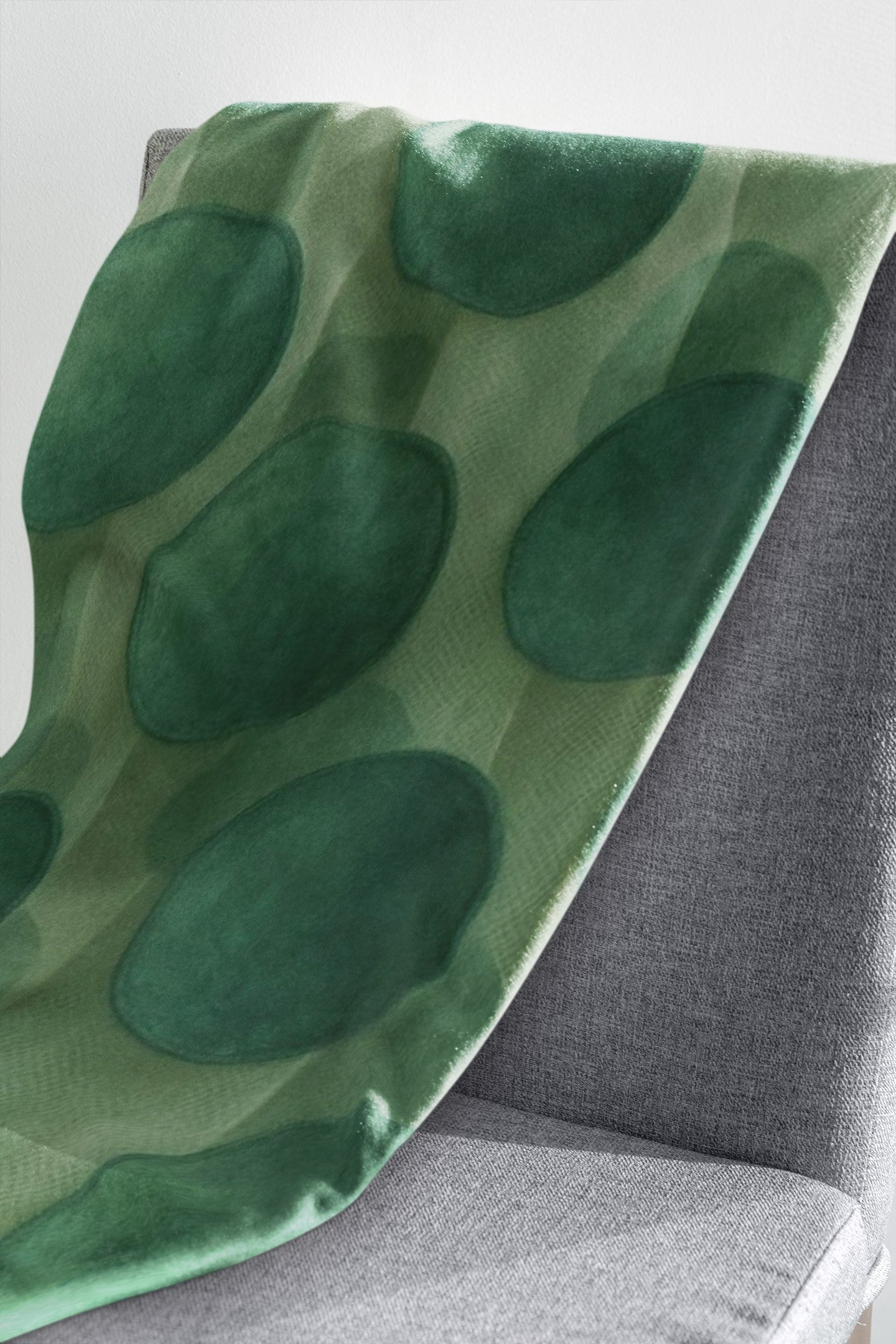 Eco-Friendly Throw Blanket, Cozy Home Decor, Gift for Housewarming, Perfect for Picnics, Unique Green Dotted Pattern