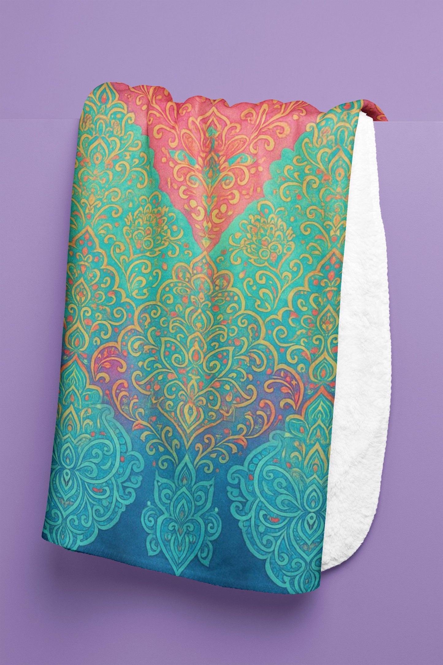 Bohemian Chic Throw Blanket for Cozy Decor, Reversible Soft Blanket, Home Accents, Gift for Her, Meditation Accessory