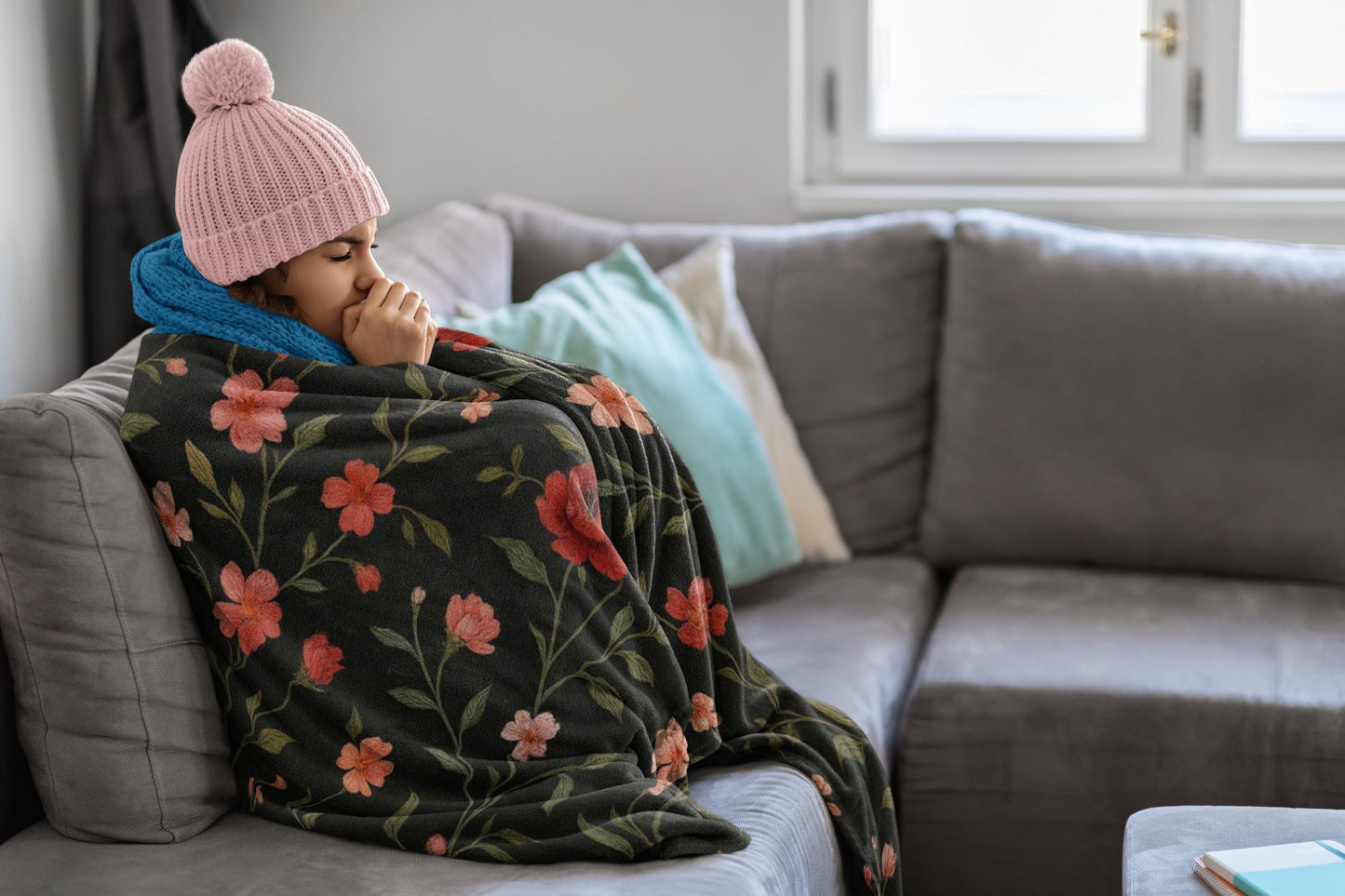 Floral Throw Blanket – Cozy Home Decor, Gift for Mother's Day, Warm Blanket for Couch, Blanket for Outdoor Picnics