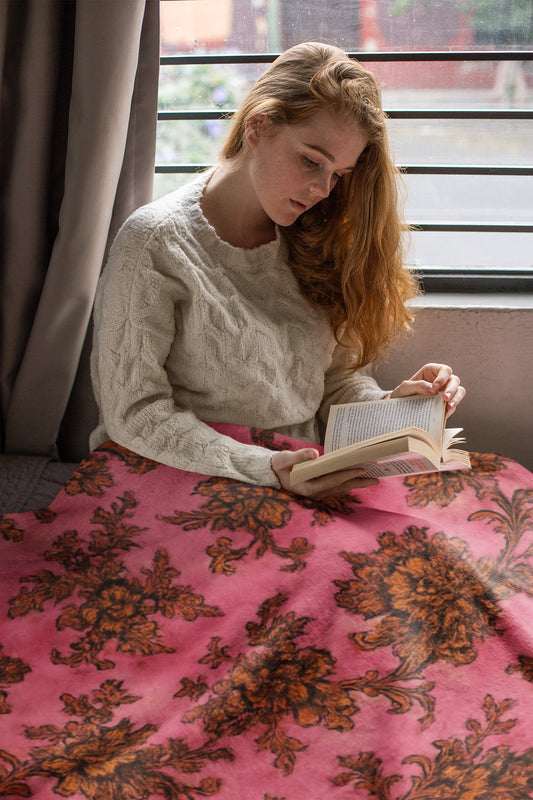 Vintage Floral Throw Blanket, Cozy Home Decor, Perfect for Lounge, Gift for Relaxation, Bohemian Style Blanket