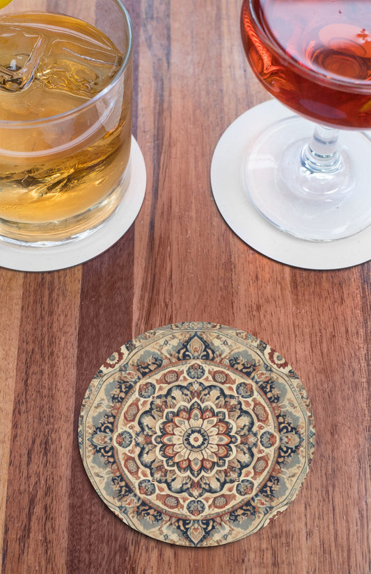 Elegant Soapstone Car Coaster, Vintage Floral Car Coaster, Auto Drink Holder, Unique Gift for Drivers, Home Decor, Car Accessories