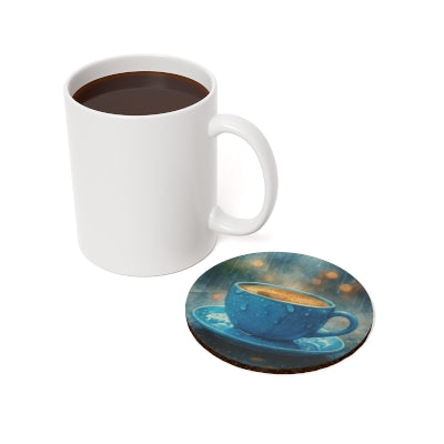 Cozy Coffee Cork Back Coaster | Rustic Drinkware, Home Decor, Kitchen, Coffee Lover Gift, Relaxing Vibes, Housewarming Gift