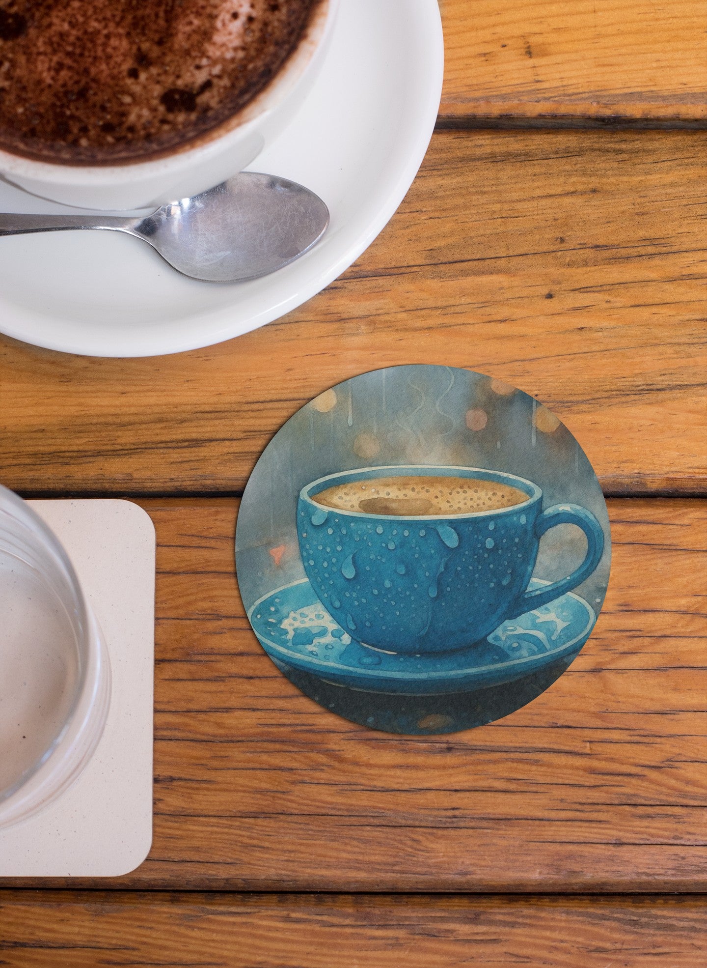 Cozy Coffee Cork Back Coaster | Rustic Drinkware, Home Decor, Kitchen, Coffee Lover Gift, Relaxing Vibes, Housewarming Gift