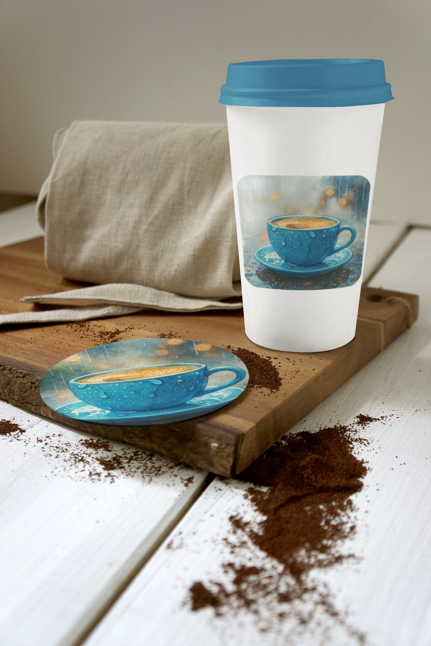 Cozy Coffee Cork Back Coaster | Rustic Drinkware, Home Decor, Kitchen, Coffee Lover Gift, Relaxing Vibes, Housewarming Gift