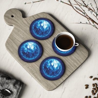 Celestial Gemstone Coasters - Artistic Drinkware, Home Decor, Gift for Space Lovers, Modern Kitchen Accessory, Starry Night Coasters