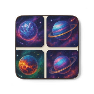 Galactic Space Coasters, Astronomy Coaster Set, Unique Home Decor, Planet Coasters, Gifts for Stargazers, Cosmic Drinkware