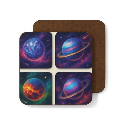 Galactic Space Coasters, Astronomy Coaster Set, Unique Home Decor, Planet Coasters, Gifts for Stargazers, Cosmic Drinkware