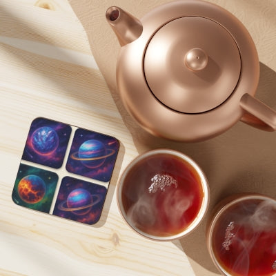 Galactic Space Coasters, Astronomy Coaster Set, Unique Home Decor, Planet Coasters, Gifts for Stargazers, Cosmic Drinkware