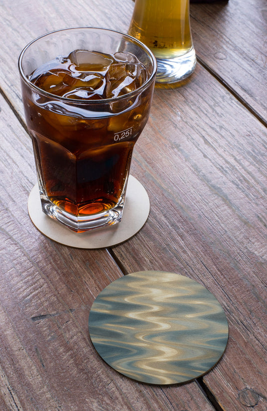 Elegant Ripple Cork Back Coaster, Stylish Drink Coaster, Home Decor, Housewarming Gift, Nautical Theme Coaster, Ocean Vibe Home Accessory