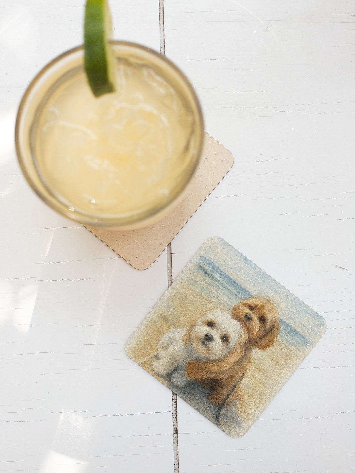 Adorable Dog Art Coaster Set, Pet Lover Home Decor, Gift for Dog Owners, Cute Kitchen Accents, Housewarming Present