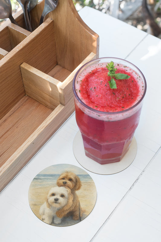 Adorable Dog Art Coaster Set, Pet Lover Home Decor, Gift for Dog Owners, Cute Kitchen Accents, Housewarming Present