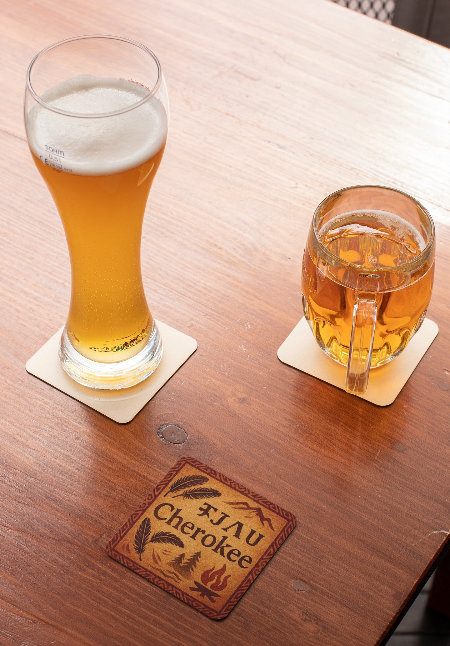 Cherokee-Inspired Corkwood Coaster Set | Rustic Home Decor, Drinkware Accessory, Housewarming Gift, Outdoor Gathering, Native American Art