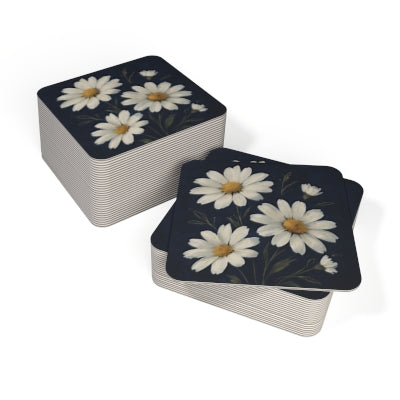 Floral Coasters Set, Elegant Drink Coasters, Decorative Coasters, Housewarming Gift, Table Decor, Rustic Home Accessories
