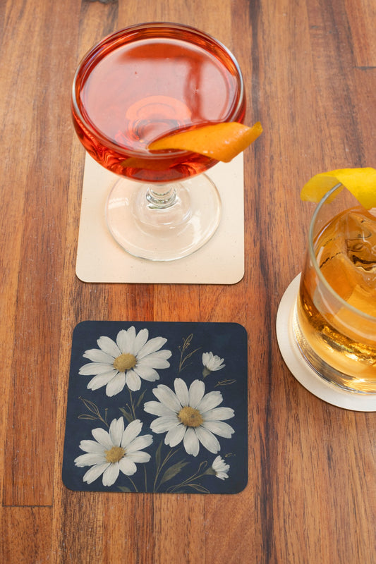 Floral Coasters Set, Elegant Drink Coasters, Decorative Coasters, Housewarming Gift, Table Decor, Rustic Home Accessories