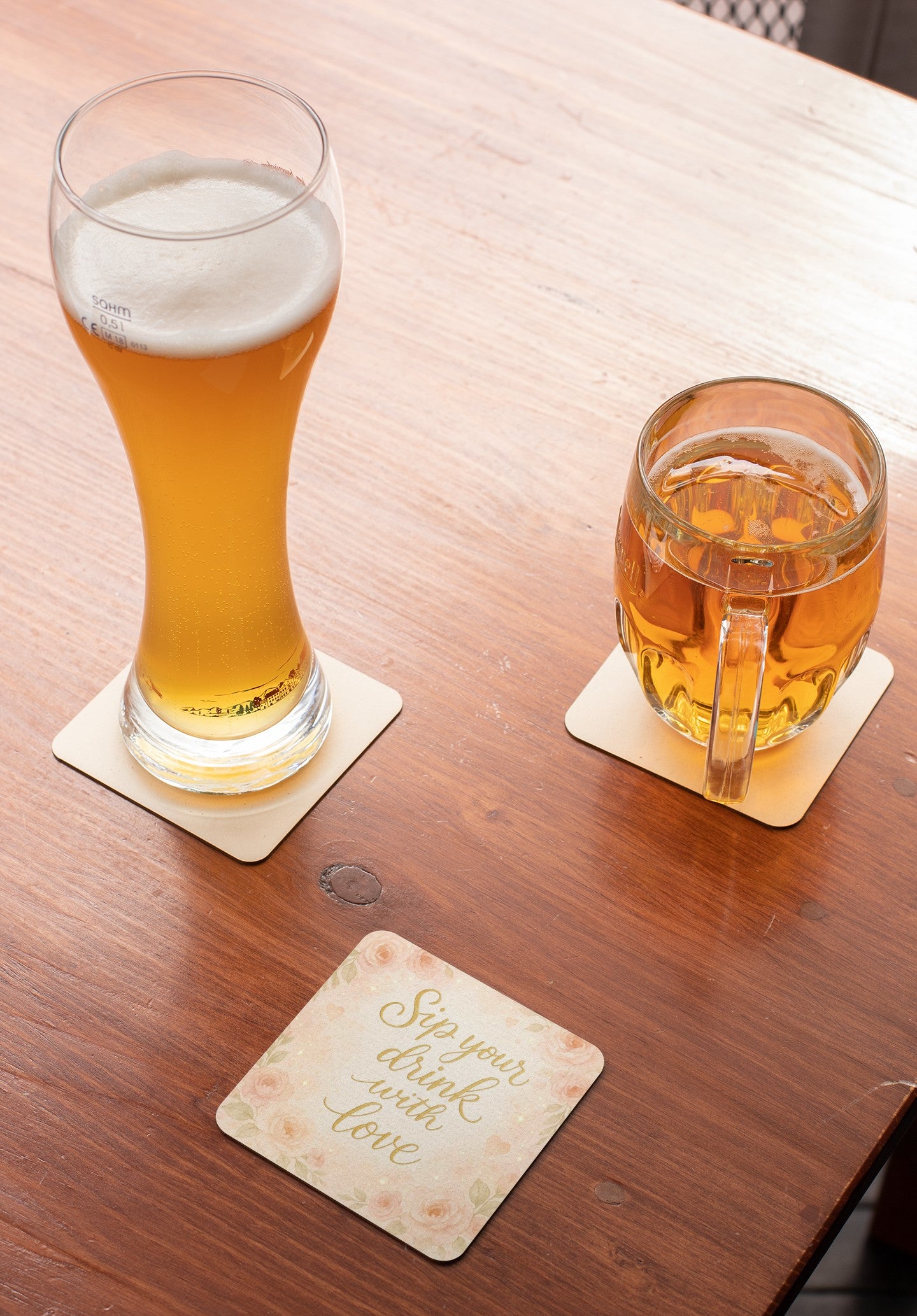 Romantic Floral Ceramic Coaster - Sip Your Drink with Love, Home Decor, Gift for Her, Wedding Favor, Etsy Coaster Set