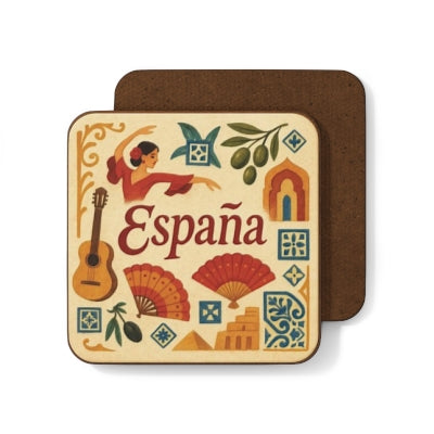 Spanish-Inspired Hardboard Coaster Set | Ethnic Home Decor, Gift for Her, Kitchen Accessories, Spain Decor, Housewarming Gift