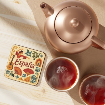 Spanish-Inspired Hardboard Coaster Set | Ethnic Home Decor, Gift for Her, Kitchen Accessories, Spain Decor, Housewarming Gift