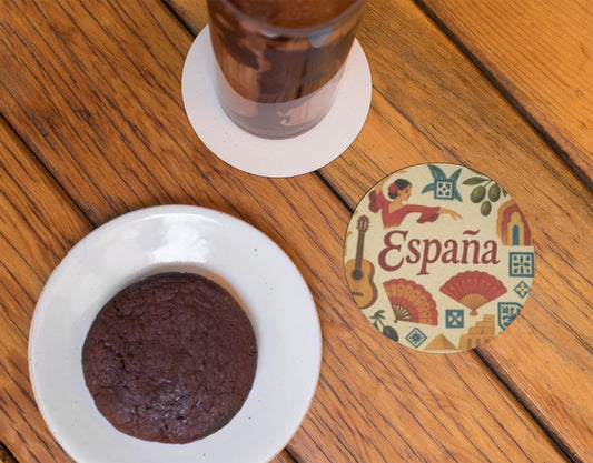 Spanish-Inspired Hardboard Coaster Set | Ethnic Home Decor, Gift for Her, Kitchen Accessories, Spain Decor, Housewarming Gift