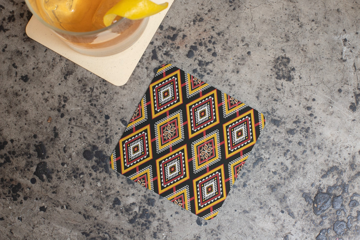 Vibrant Corkwood Coaster Set | Boho Decor, Home and Kitchen, Unique Gift, Party Essentials, Retro Design