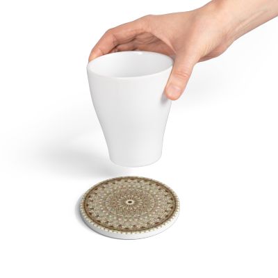 Elegant Mandala Ceramic Coaster Set | Home Decor, Gift for Her, Coffee Table Decor, Boho Style, Housewarming Gift