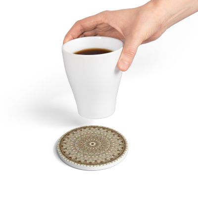 Elegant Mandala Ceramic Coaster Set | Home Decor, Gift for Her, Coffee Table Decor, Boho Style, Housewarming Gift