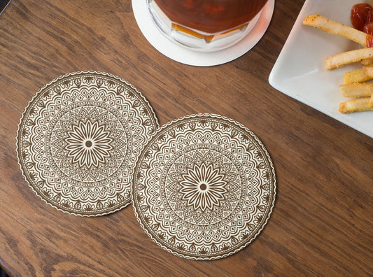 Elegant Mandala Ceramic Coaster Set | Home Decor, Gift for Her, Coffee Table Decor, Boho Style, Housewarming Gift