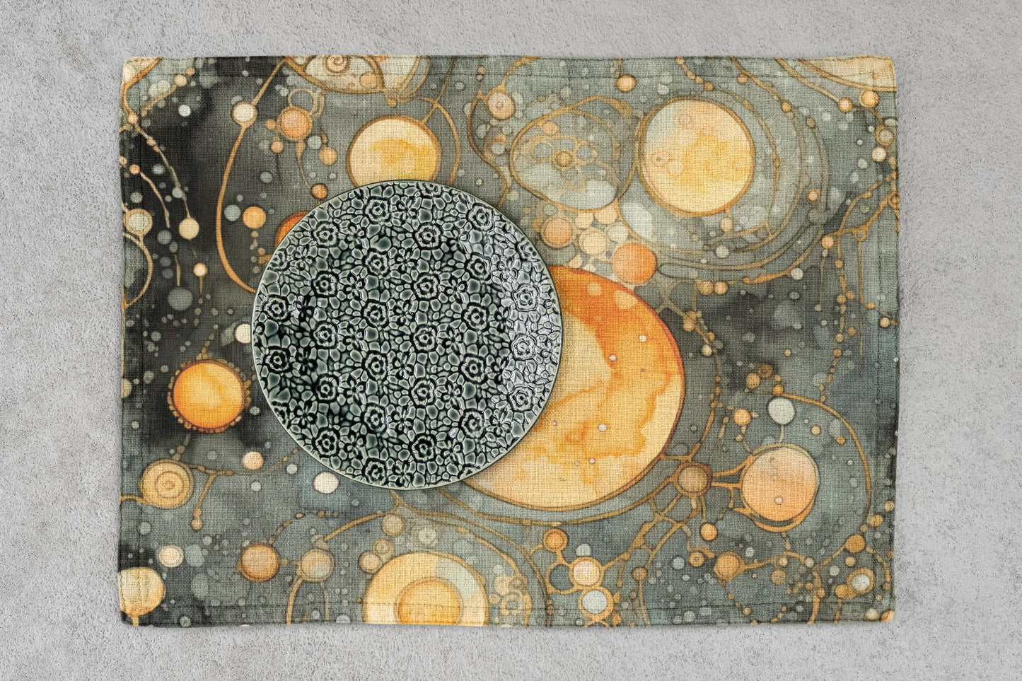 Galactic Abstract Placemat, Cosmic Table Settings for Space Lovers, Planetary Dining Decor, Unique Kitchen Accessories, Gift for Star Gazers