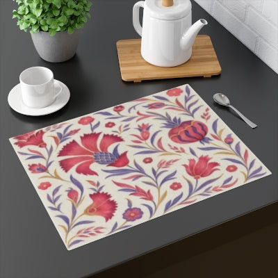 Floral Placemat – Vibrant Table Decor, Kitchen Accessory, Family Gatherings, Holiday Table Setting, Boho Style