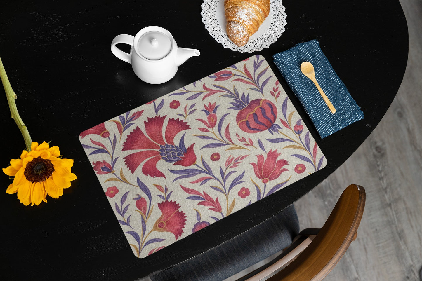 Floral Placemat – Vibrant Table Decor, Kitchen Accessory, Family Gatherings, Holiday Table Setting, Boho Style