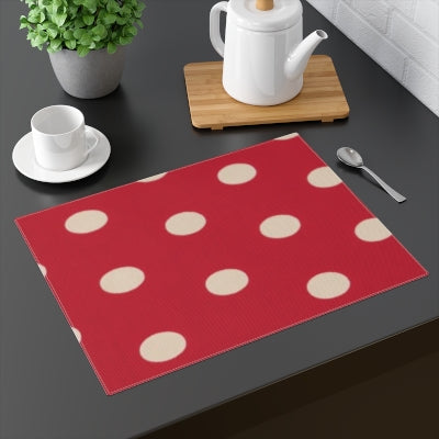 Charming Polka Dot Placemat, Kitchen Decor, Dining Table Accessory, Home Gift, Festive Tableware