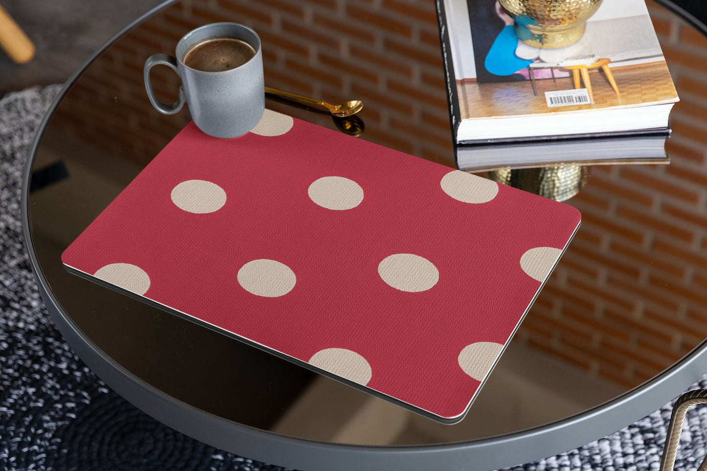 Charming Polka Dot Placemat, Kitchen Decor, Dining Table Accessory, Home Gift, Festive Tableware