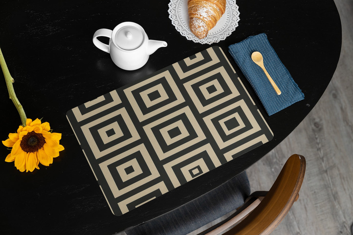 Geometric Placemat, Modern Table Decor for Dining, Home Essentials, Kitchen Gift, Bohemian Style, Party Table Setting, Table Accessory