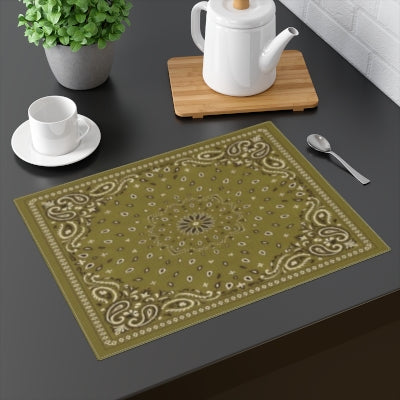Elegant Bandana Print Placemat, Table Decor, Kitchen Accessory, Bohemian Style, Rustic Home, Dining Table Mat