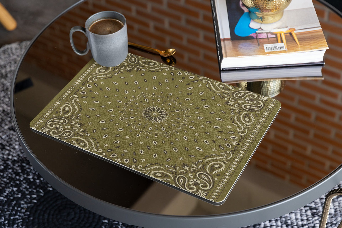 Elegant Bandana Print Placemat, Table Decor, Kitchen Accessory, Bohemian Style, Rustic Home, Dining Table Mat