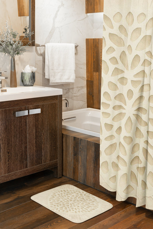 Elegant Floral Bath Mat for Spa Vibe, Soft Non-Slip Bathroom Decor, Gift for Home, Mother's Day, Housewarming, Relaxation Essentials