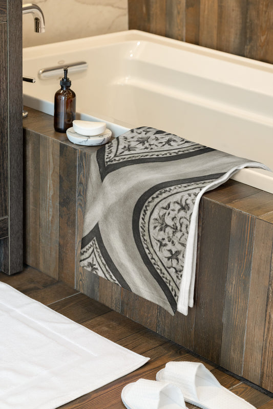 Elegant Mink-Cotton Towel, Luxurious Bathroom Decor, Soft Spa Towel, Monochrome Home Textile, Perfect Gift for Her