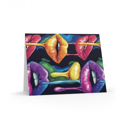 Colorful Kiss Greeting Cards Set | Unique Art Cards for Every Occasion, Birthday, Valentine's, Love Notes, Cheerful Greetings