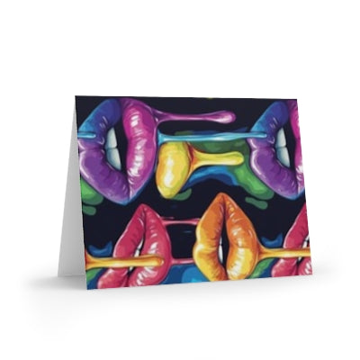 Colorful Kiss Greeting Cards Set | Unique Art Cards for Every Occasion, Birthday, Valentine's, Love Notes, Cheerful Greetings