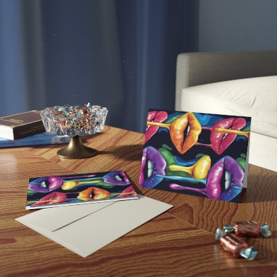 Colorful Kiss Greeting Cards Set | Unique Art Cards for Every Occasion, Birthday, Valentine's, Love Notes, Cheerful Greetings