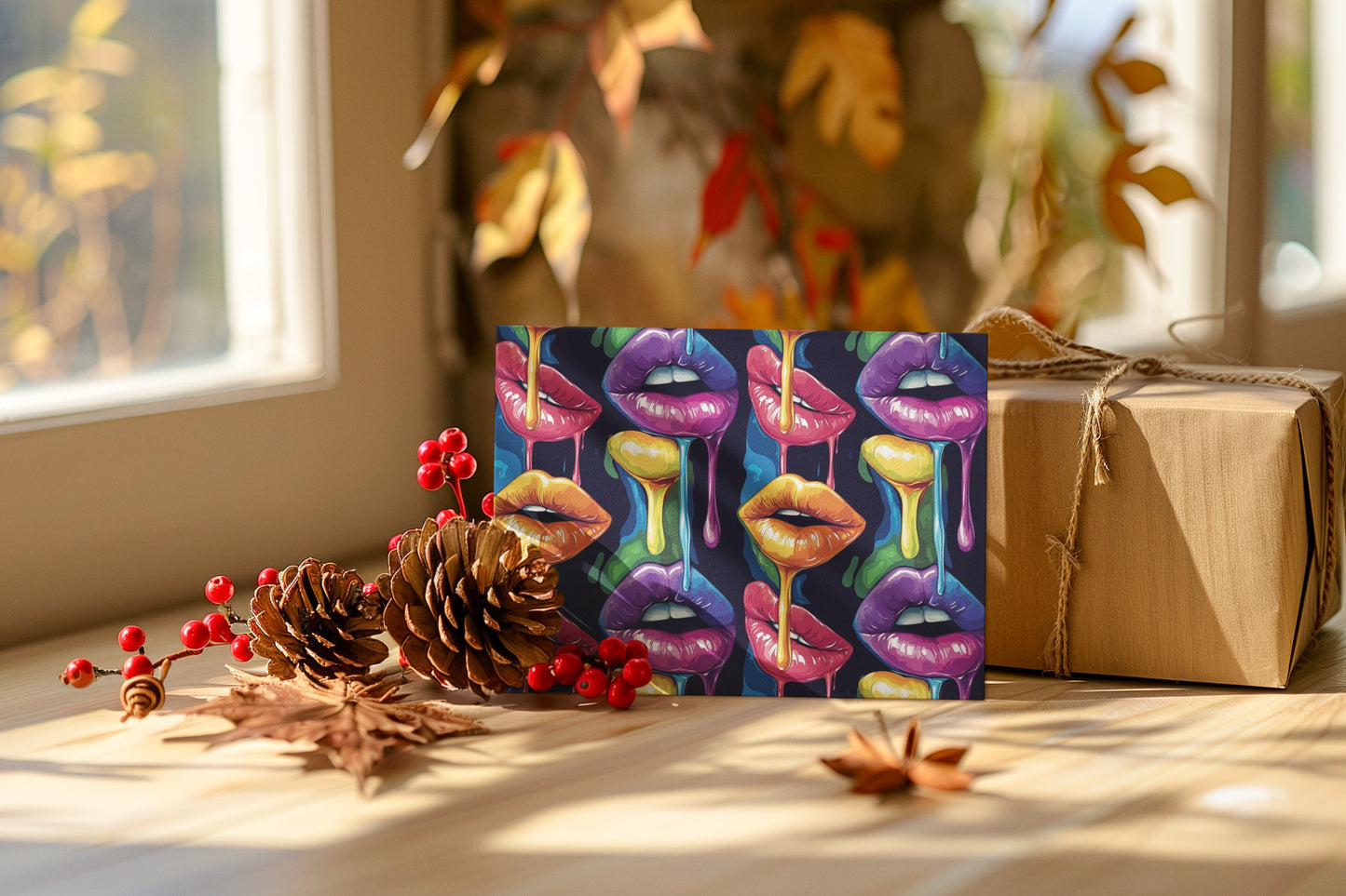 Colorful Kiss Greeting Cards Set | Unique Art Cards for Every Occasion, Birthday, Valentine's, Love Notes, Cheerful Greetings