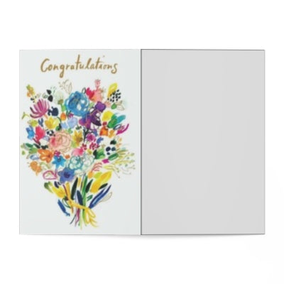 Congratulations Greeting Cards Set - 7 Floral Thank You Notes, Birthday Cards, Celebration Greetings, Blank Inside, Stationery